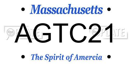 AGTC21 Massachusetts License Plate