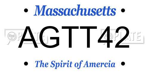 AGTT42 Massachusetts License Plate