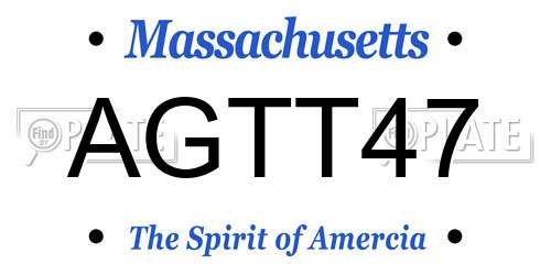 AGTT47 Massachusetts License Plate