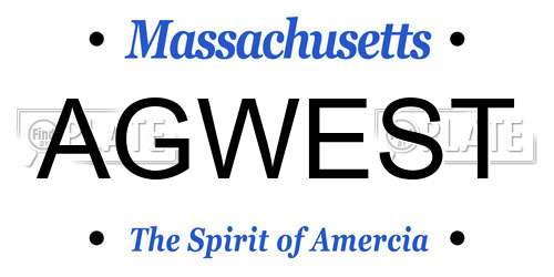 AGWEST Massachusetts License Plate