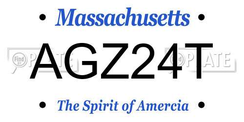 AGZ24T Massachusetts License Plate