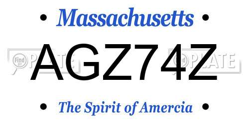 AGZ74Z Massachusetts License Plate