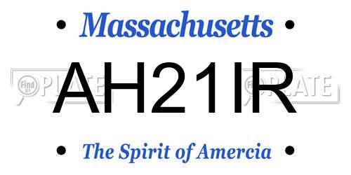 AH21IR Massachusetts License Plate