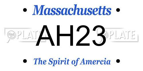 AH23 Massachusetts License Plate