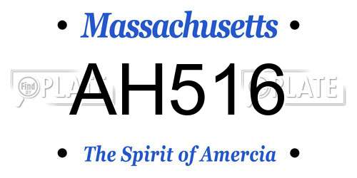 AH516 Massachusetts License Plate