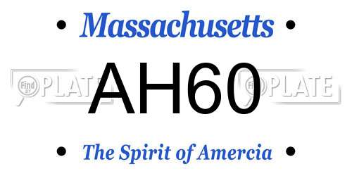 AH60 Massachusetts License Plate