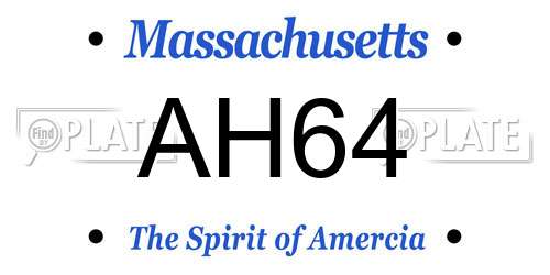 AH64 Massachusetts License Plate