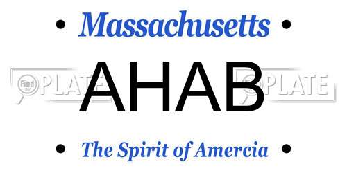 AHAB Massachusetts License Plate