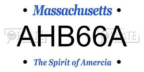 AHB66A Massachusetts License Plate