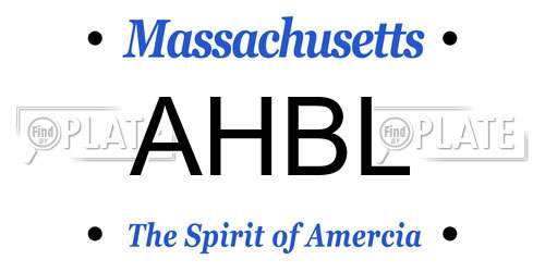 AHBL Massachusetts License Plate
