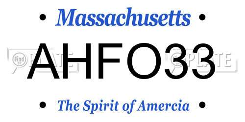 AHFO33 Massachusetts License Plate