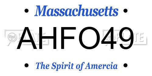 AHFO49 Massachusetts License Plate