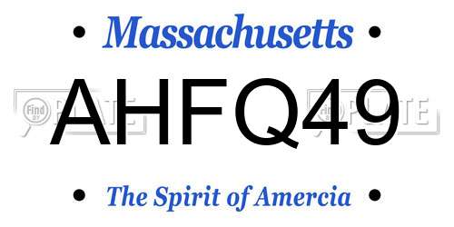 AHFQ49 Massachusetts License Plate