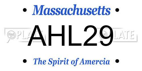 AHL29 Massachusetts License Plate