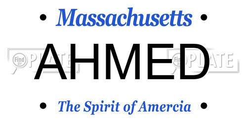 AHMED Massachusetts License Plate