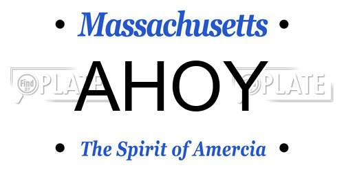 AHOY Massachusetts License Plate