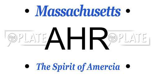 AHR Massachusetts License Plate