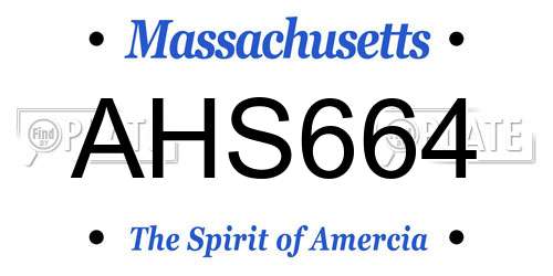 AHS664 Massachusetts License Plate