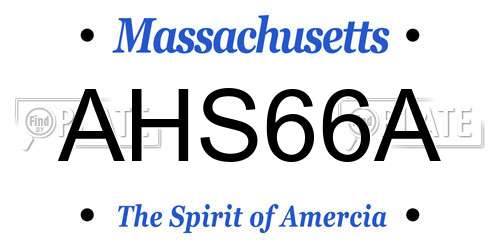 AHS66A Massachusetts License Plate