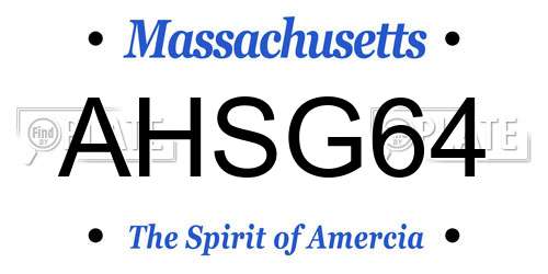 AHSG64 Massachusetts License Plate