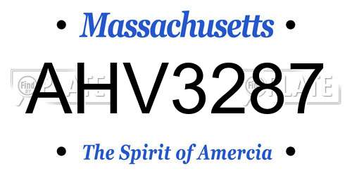 AHV3287 Massachusetts License Plate