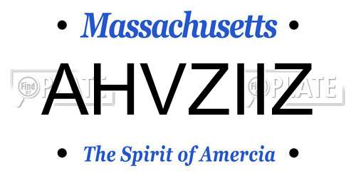 AHVZIIZ Massachusetts License Plate