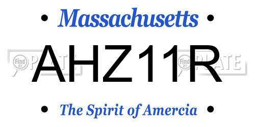 AHZ11R Massachusetts License Plate