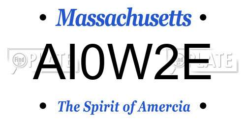 AI0W2E Massachusetts License Plate