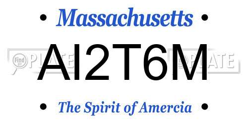 AI2T6M Massachusetts License Plate