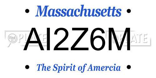 AI2Z6M Massachusetts License Plate