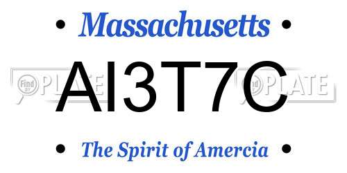 AI3T7C Massachusetts License Plate