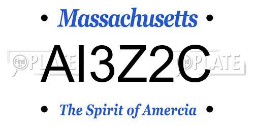 AI3Z2C Massachusetts License Plate