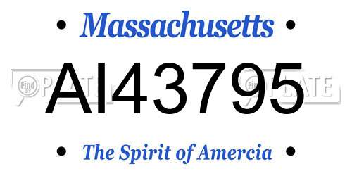 AI43795 Massachusetts License Plate