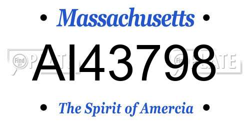 AI43798 Massachusetts License Plate