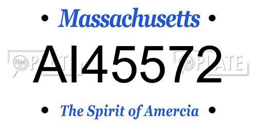 AI45572 Massachusetts License Plate