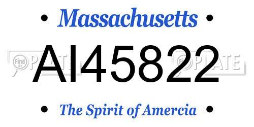 AI45822 Massachusetts License Plate