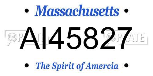 AI45827 Massachusetts License Plate