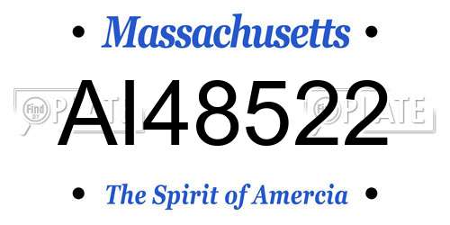 AI48522 Massachusetts License Plate