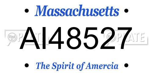 AI48527 Massachusetts License Plate