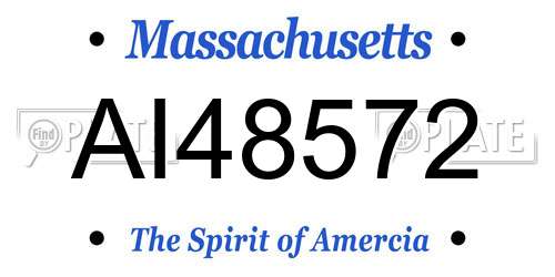 AI48572 Massachusetts License Plate
