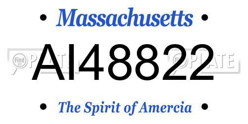 AI48822 Massachusetts License Plate