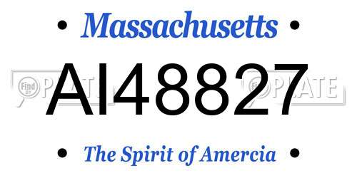 AI48827 Massachusetts License Plate