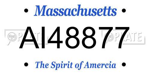 AI48877 Massachusetts License Plate
