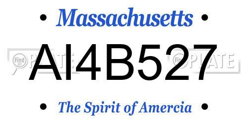 AI4B527 Massachusetts License Plate