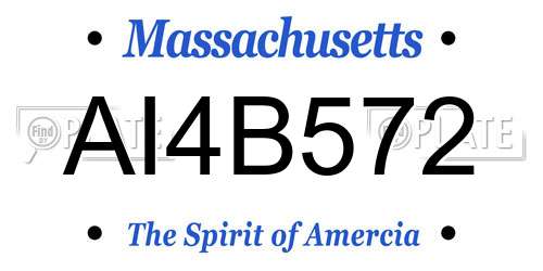AI4B572 Massachusetts License Plate