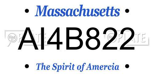 AI4B822 Massachusetts License Plate