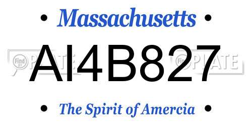 AI4B827 Massachusetts License Plate