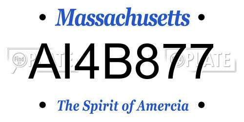 AI4B877 Massachusetts License Plate