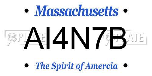AI4N7B Massachusetts License Plate