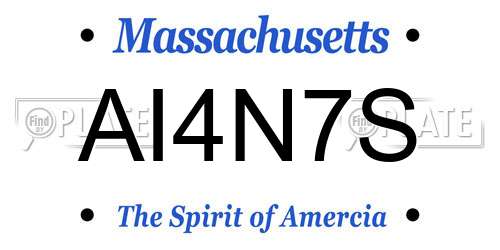 AI4N7S Massachusetts License Plate